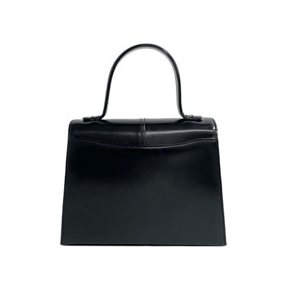 Yves Saint Laurent Ysl Logo Hardware Leather Handbag Tote Bag Black 460-5
