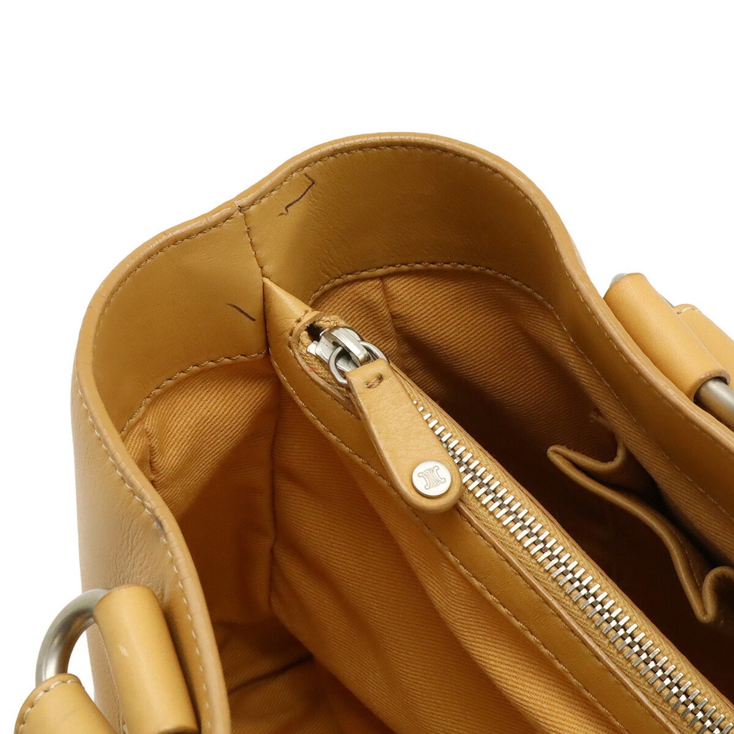 Celine Boogie Bag Handbag Tote Leather Beige
