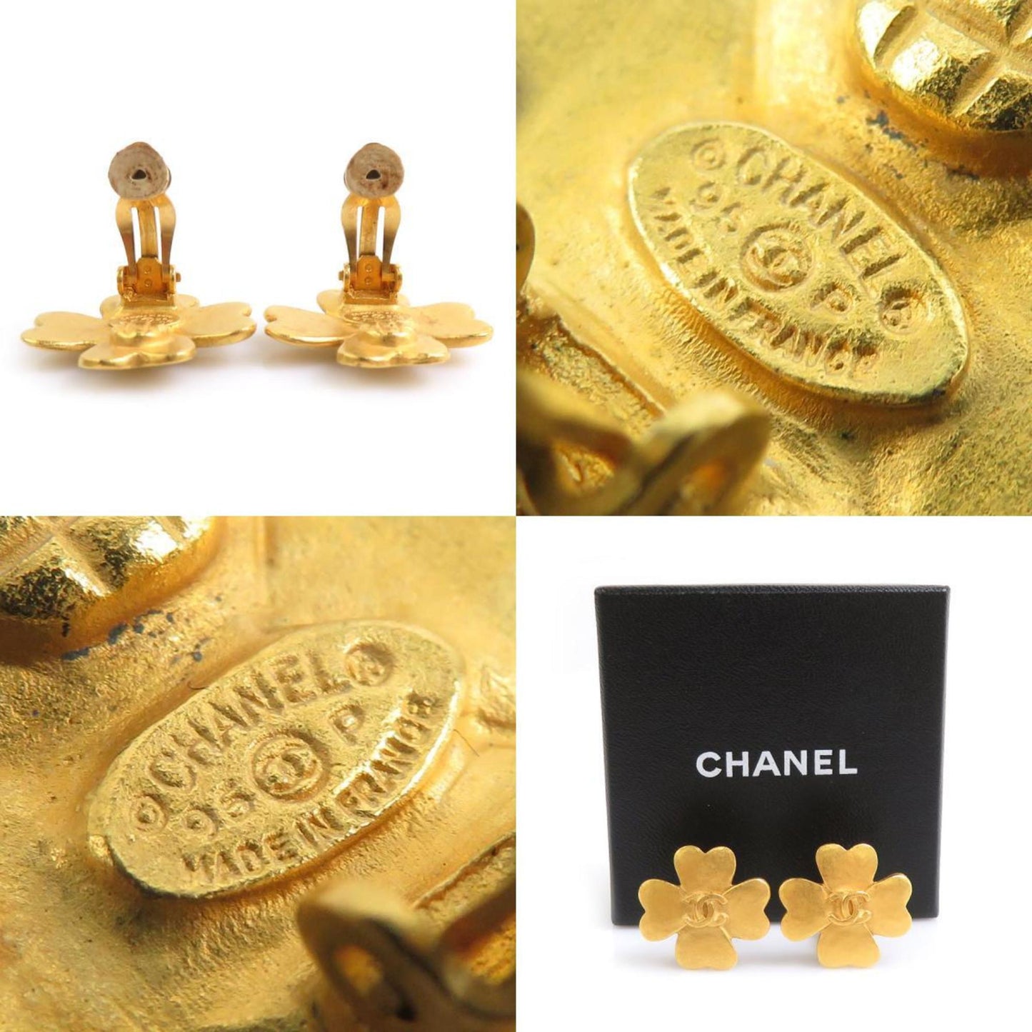 Chanel Coco Mark Metal Gold Earrings