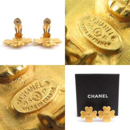 Chanel Coco Mark Metal Gold Earrings