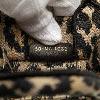 Christian Dior Dior Book Tote Mini Leopard Print Phone Bag Shoulder Beige Black Canvas