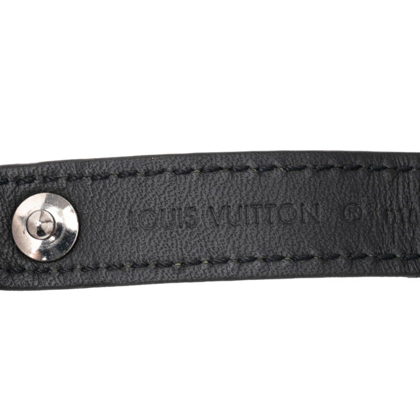 Louis Vuitton Damier Graphite Epi Porte-Cls Belt Tab Keychain/Key Ring M68281 Black/Yellow Leather