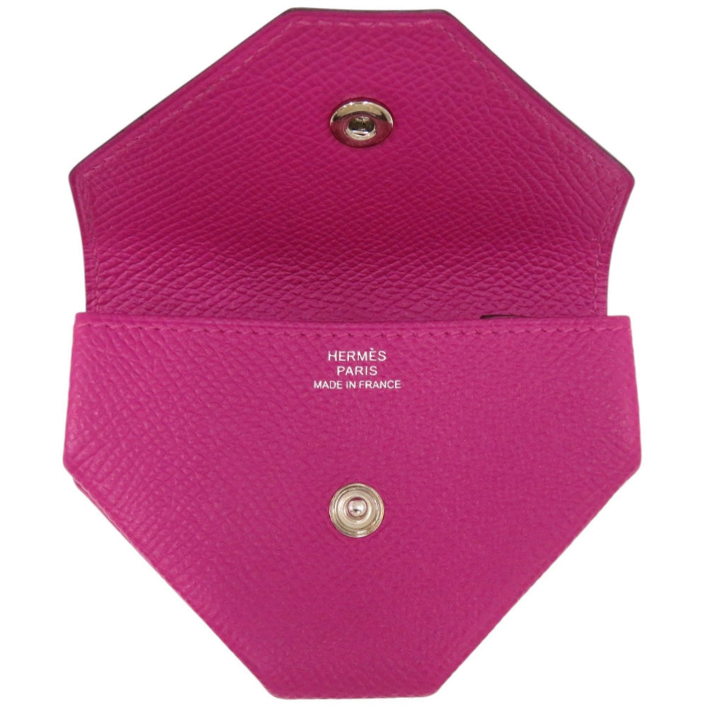 Hermes Herms Vin Quatre Epsom Rose Purple Coin Case Wallet 0574
