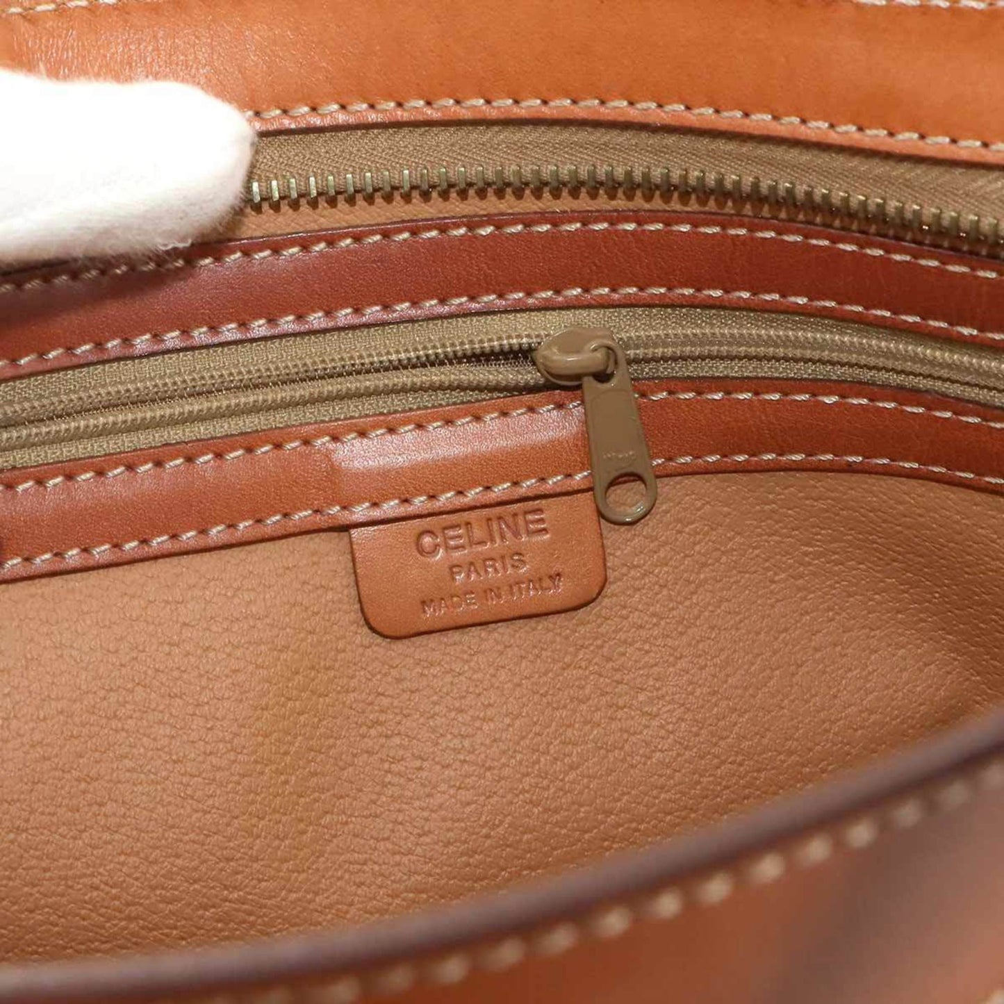 Celine Macadam Handbag In Brown Pvc Leather