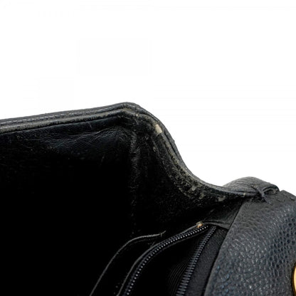Chanel Shoulder Bag W Chain Bias Stitch Caviar Leather Black