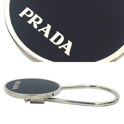 Prada Keychain M714 Charm Metal Black