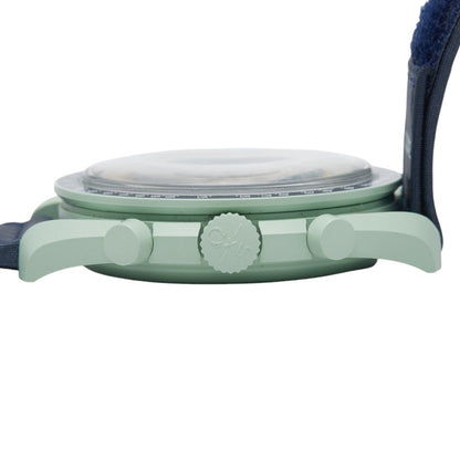 Omega X Swatch Moonswatch Mission On Earth Watch So33G100 Quartz Navy Dial Ceramic Nylon