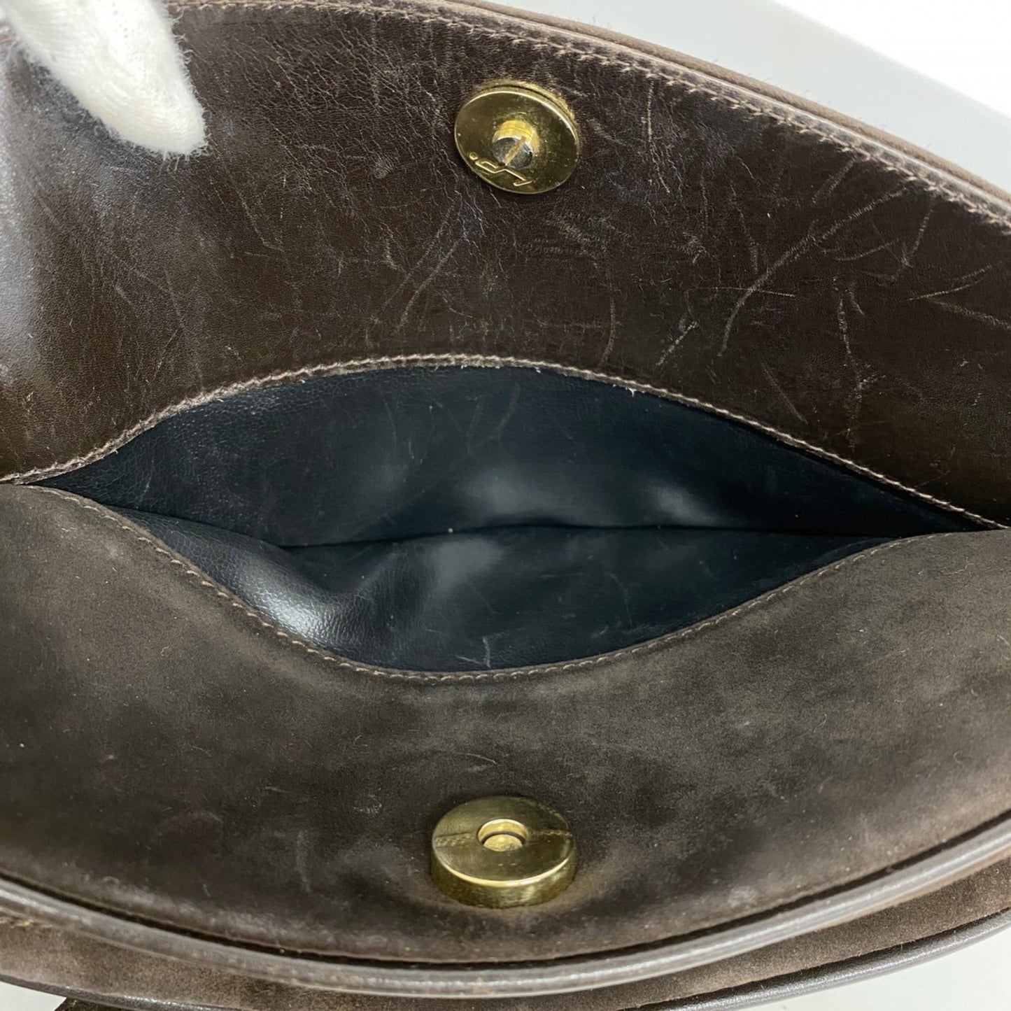 Salvatore Ferragamo Gancini Shoulder Bag In Brown Suede