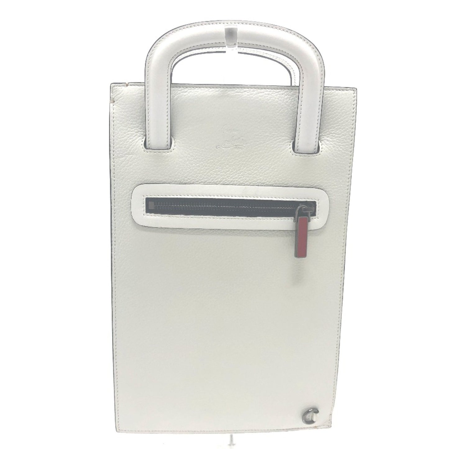 Christian Louboutin Emblem Trick Truck Bag 2Way Clutch Bag Tote Bag White Red