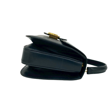 Celine Circle Logo Carriage Calf Leather Handbag/Mini Tote Bag Navy D97-2