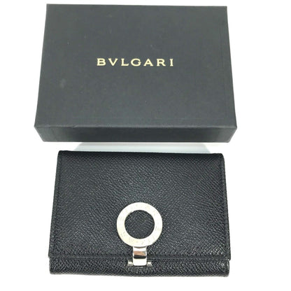 Bvlgari 30420 Bifold Business Card Holder Pass Case Card Case Black