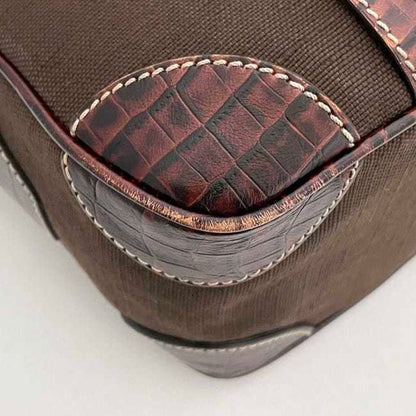 Celine Handbag Boogie Bag Ec-23439 Brown Leather Jacquard Canvas Wc-St-0047 Celine Tote