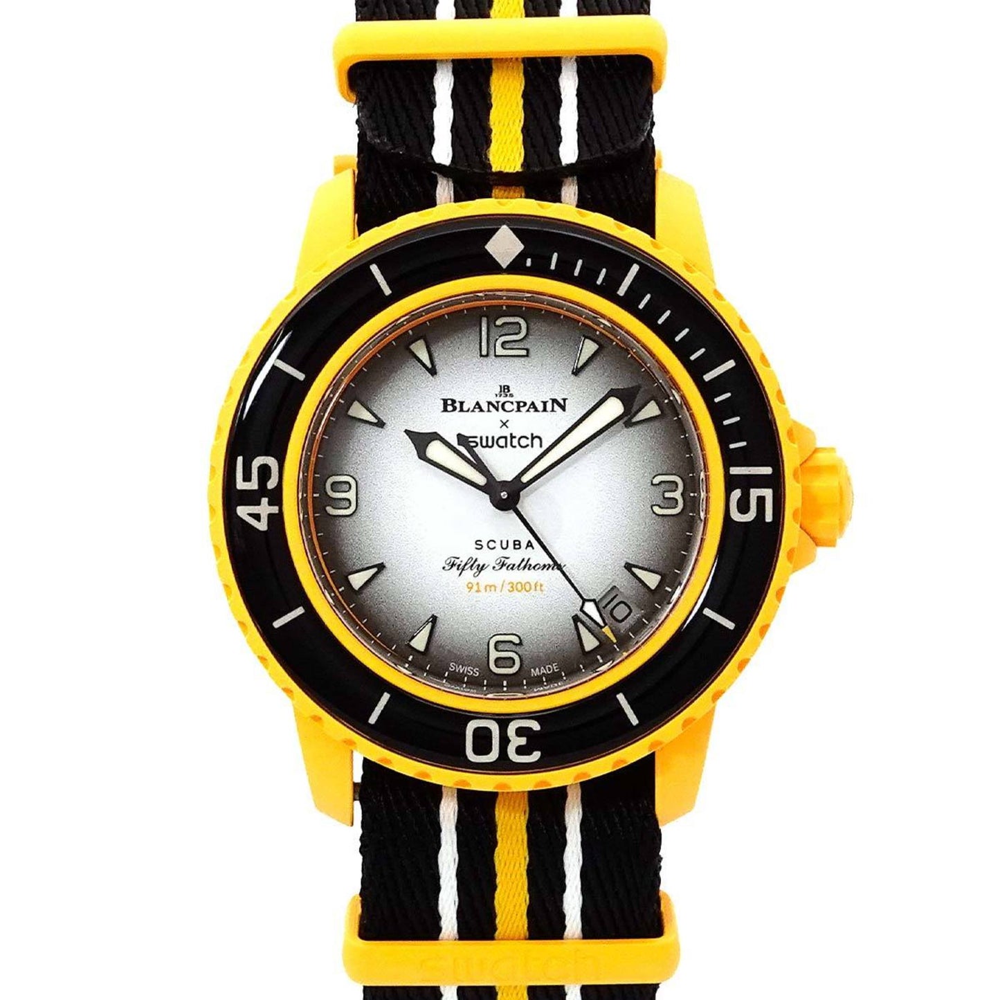 Swatch Blancpain X Fifty Fathoms Pacific Ocean So35P100 Men'S Watch