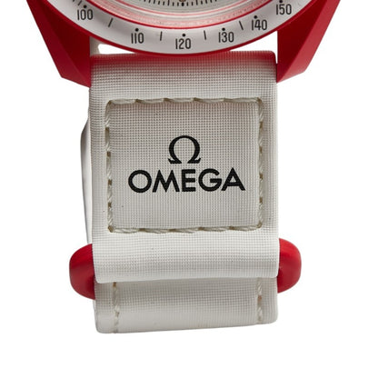 Omega X Swatch Moon Mission To Mars Wristwatch So33R100 Quartz White Dial Ceramic Nylon