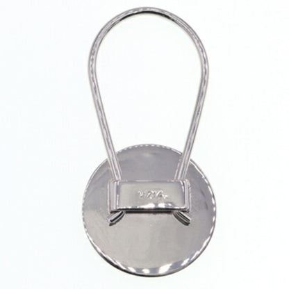 Prada Key Ring M714 Black Metal Holder Bag Charm Round