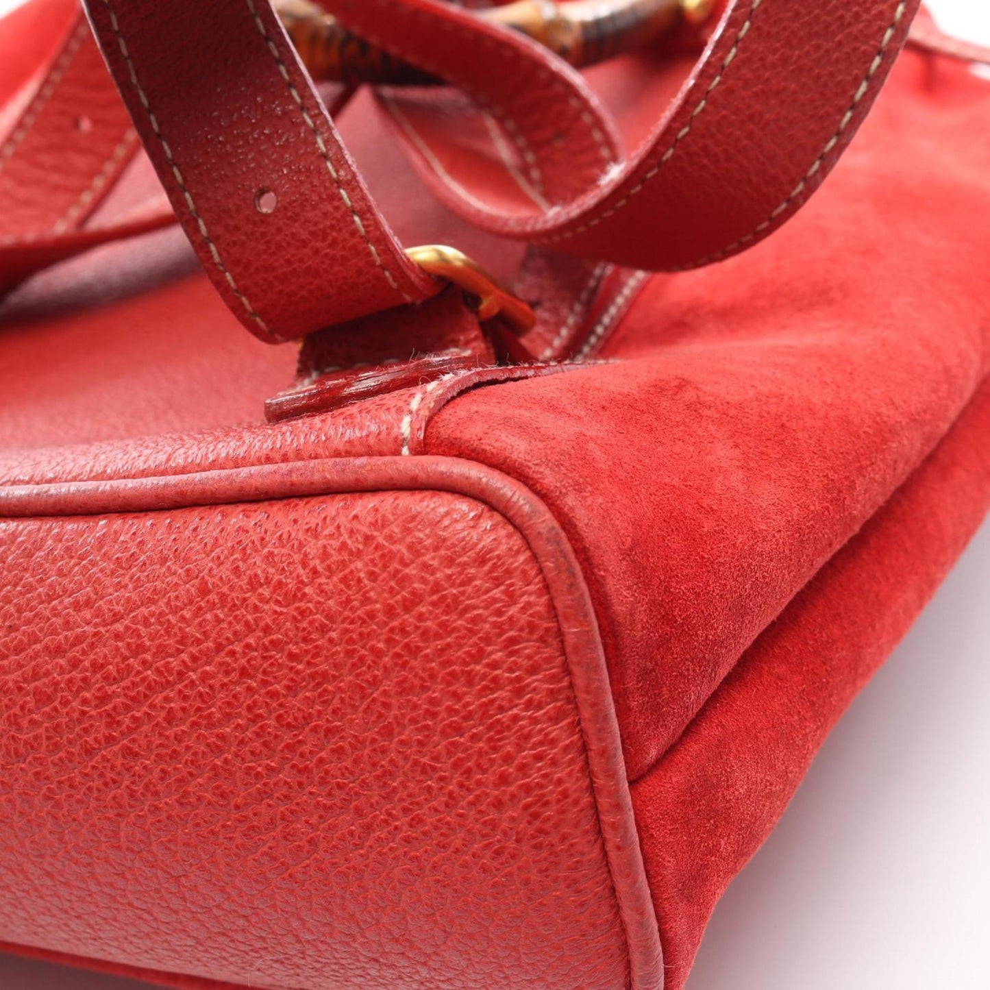 Gucci Bamboo Backpack Bag In Suede And Leather