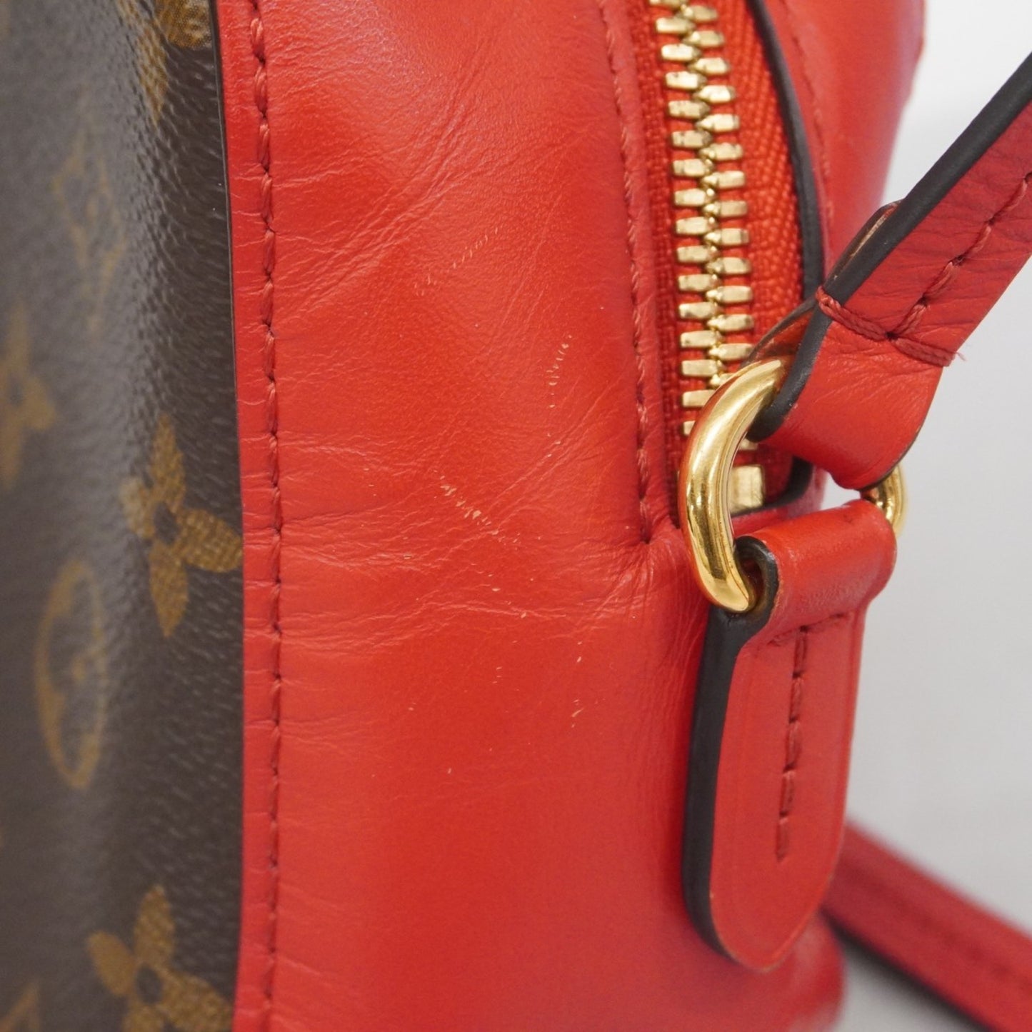 Louis Vuitton Monogram Saintonge Handbag M43556 Brown Coquelicot 2-Way Bag