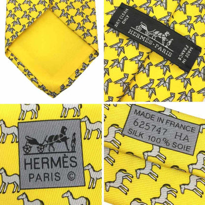 Hermes Hermes Tie Origami Silk Yellow