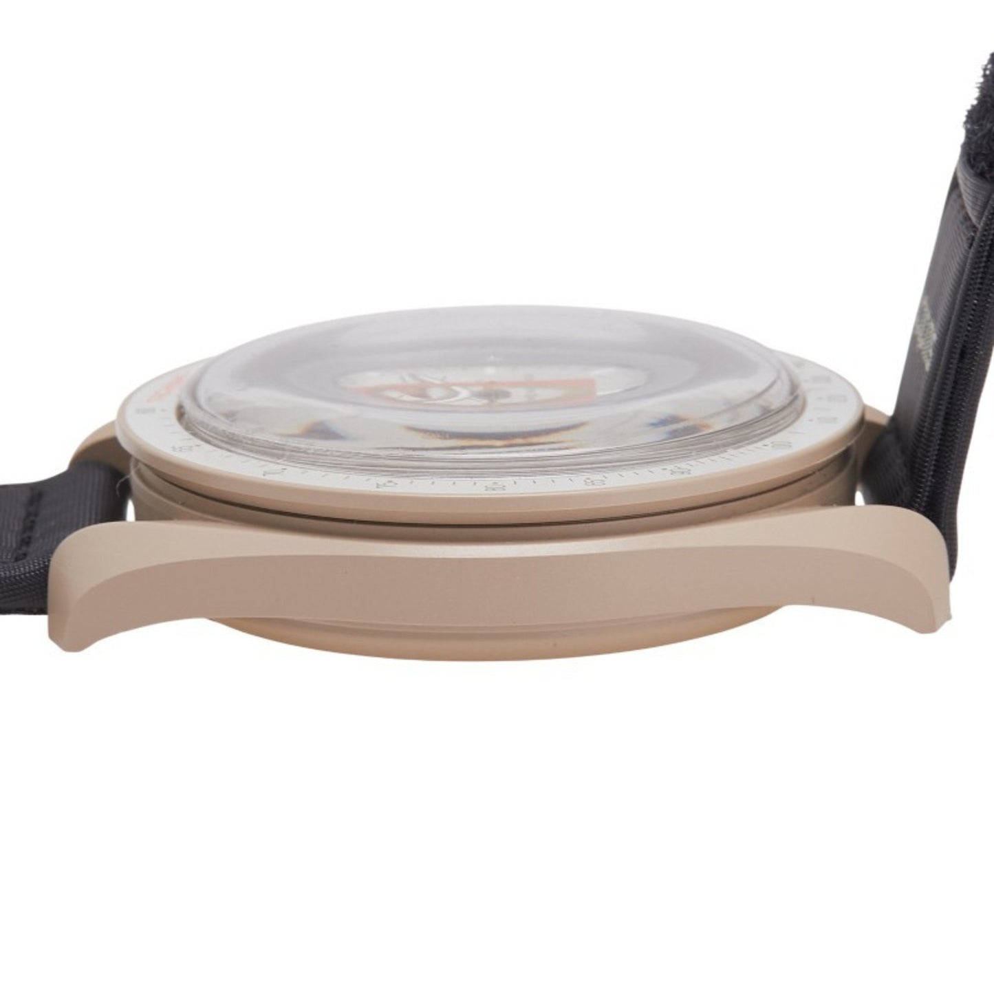 Omega X Swatch Moonswatch Mission To Jupiter Watch So33C100 Quartz Movement Beige Dial Ceramic Nylon