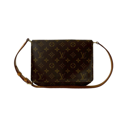 Louis Vuitton Musette Tango Monogram Leather Shoulder Bag/Pochette In Brown 23175