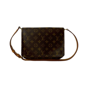 Louis Vuitton Musette Tango Monogram Leather Shoulder Bag/Pochette In Brown 23175