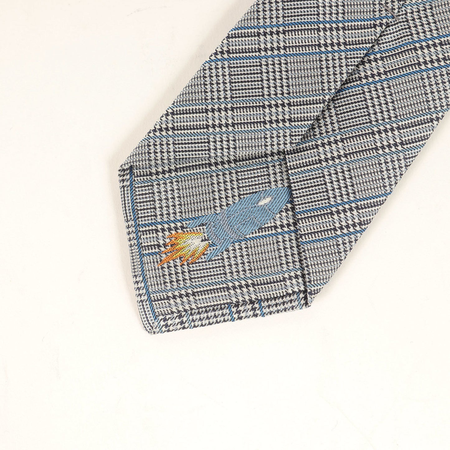 Hermes 2020 Rocket Embroidered Glen Check Silk Tie