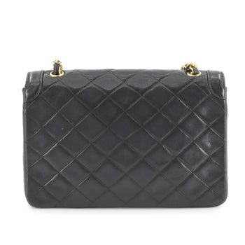 Chanel Matelasse Chain Shoulder Bag Leather Black Gold Metal Fittings