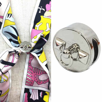 Hermes Twilly Collier De Chien Scarf Ring Silver Color Aq9868