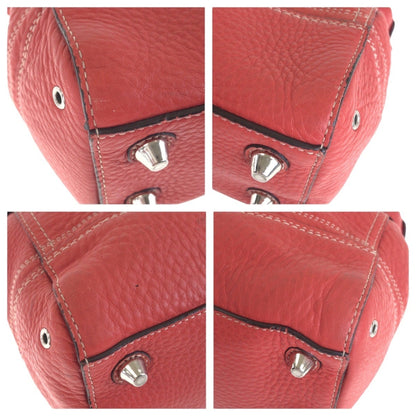 Coach Pink Silver Hardware Leather Tote Bag Shoulder