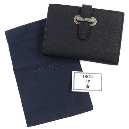 Christian Dior Dior 2Llch187Ken Dior Normandie Logo Leather Card Holder/Card Case In Black With