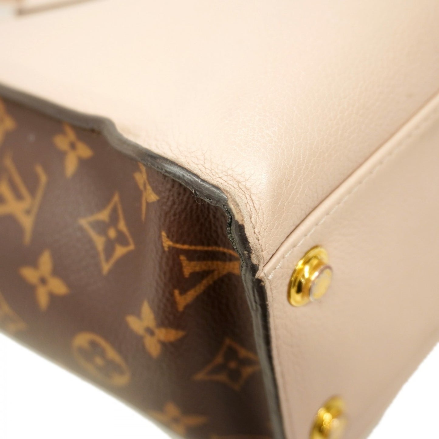 Louis Vuitton Monogram On My Side Handbag M58485 Greige Brown 2-Way Bag