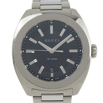 Gucci Date 100M Ya142201 142 2 Black Dial Stainless Steel Quartz Watch With Battery