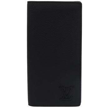 Louis Vuitton Portefeuille Brazza Nm Lv Aerogram Leather Black Long Wallet