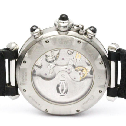 Cartier Pasha N950 Chronograph Platinum Steel Watch W3105155 Polished