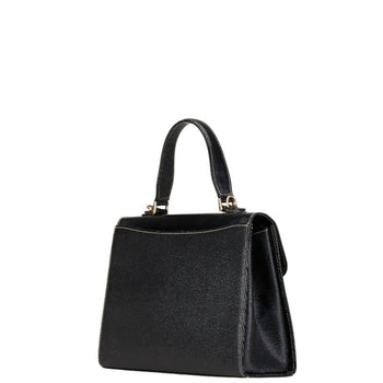 Burberry Nova Check Handbag Shoulder Bag 2Way Black Leather