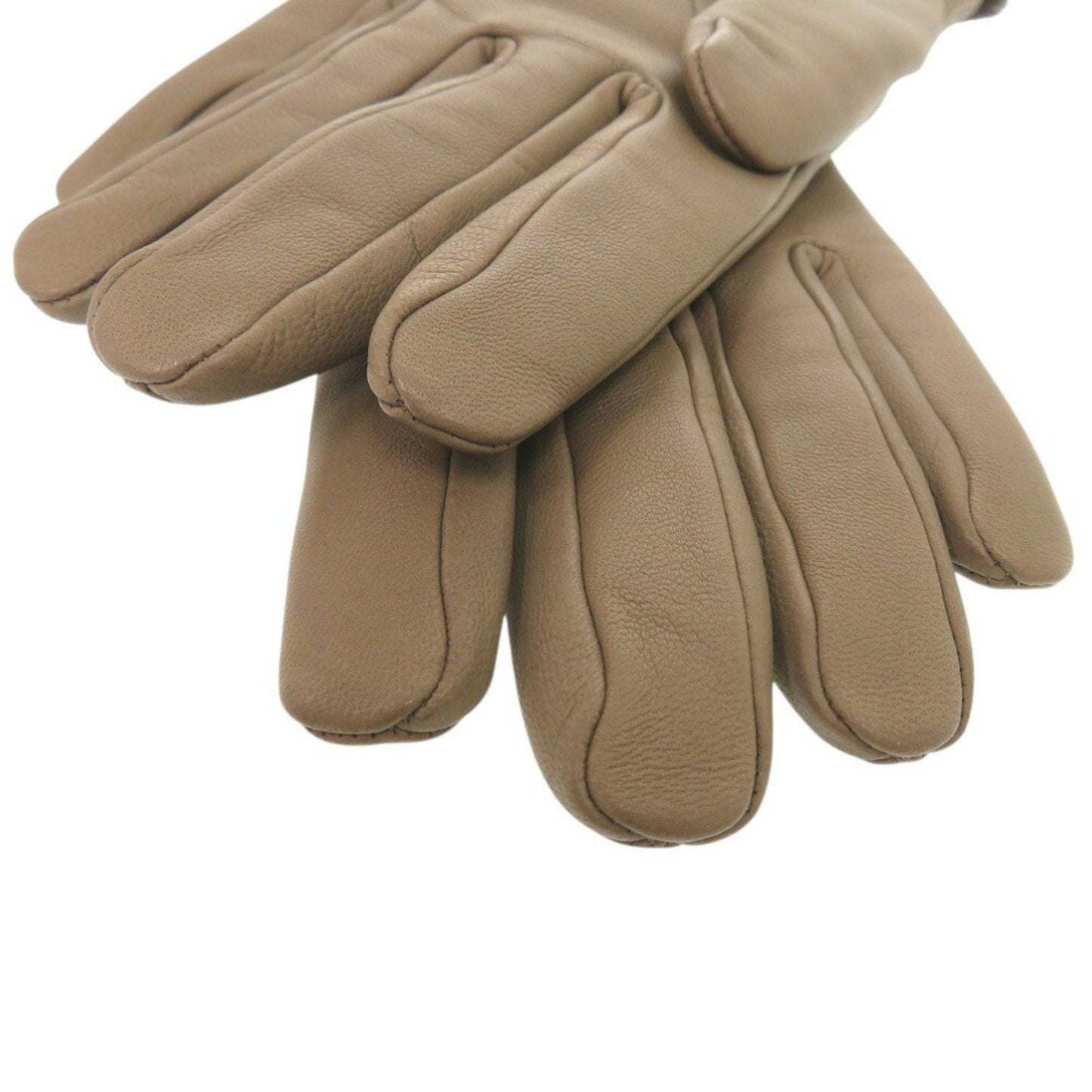 Like New Hermes Cashmere Lambskin Size 7.5 Brown Gloves 1415Hermes