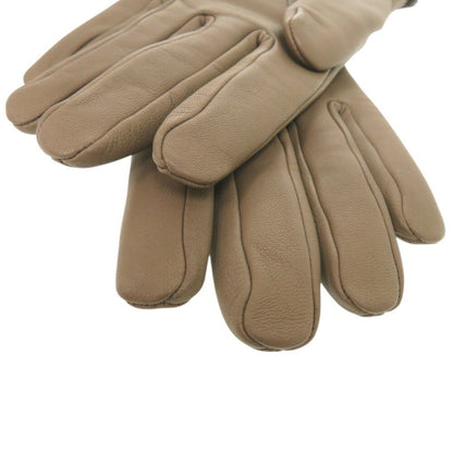 Like New Hermes Cashmere Lambskin Size 7.5 Brown Gloves 1415Hermes