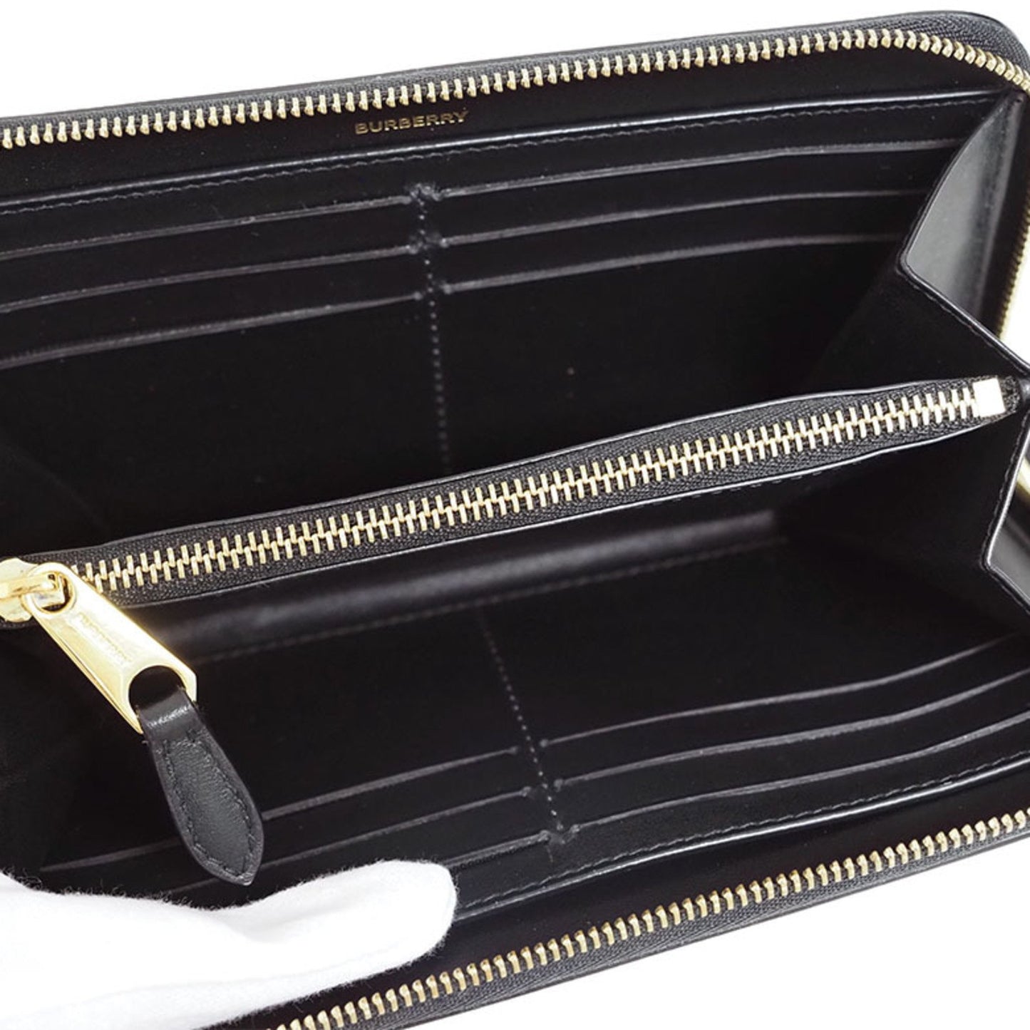 Burberry Check Round Long Wallet Pvc Leather