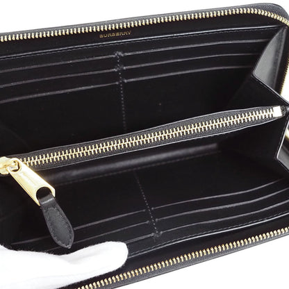 Burberry Check Round Long Wallet Pvc Leather