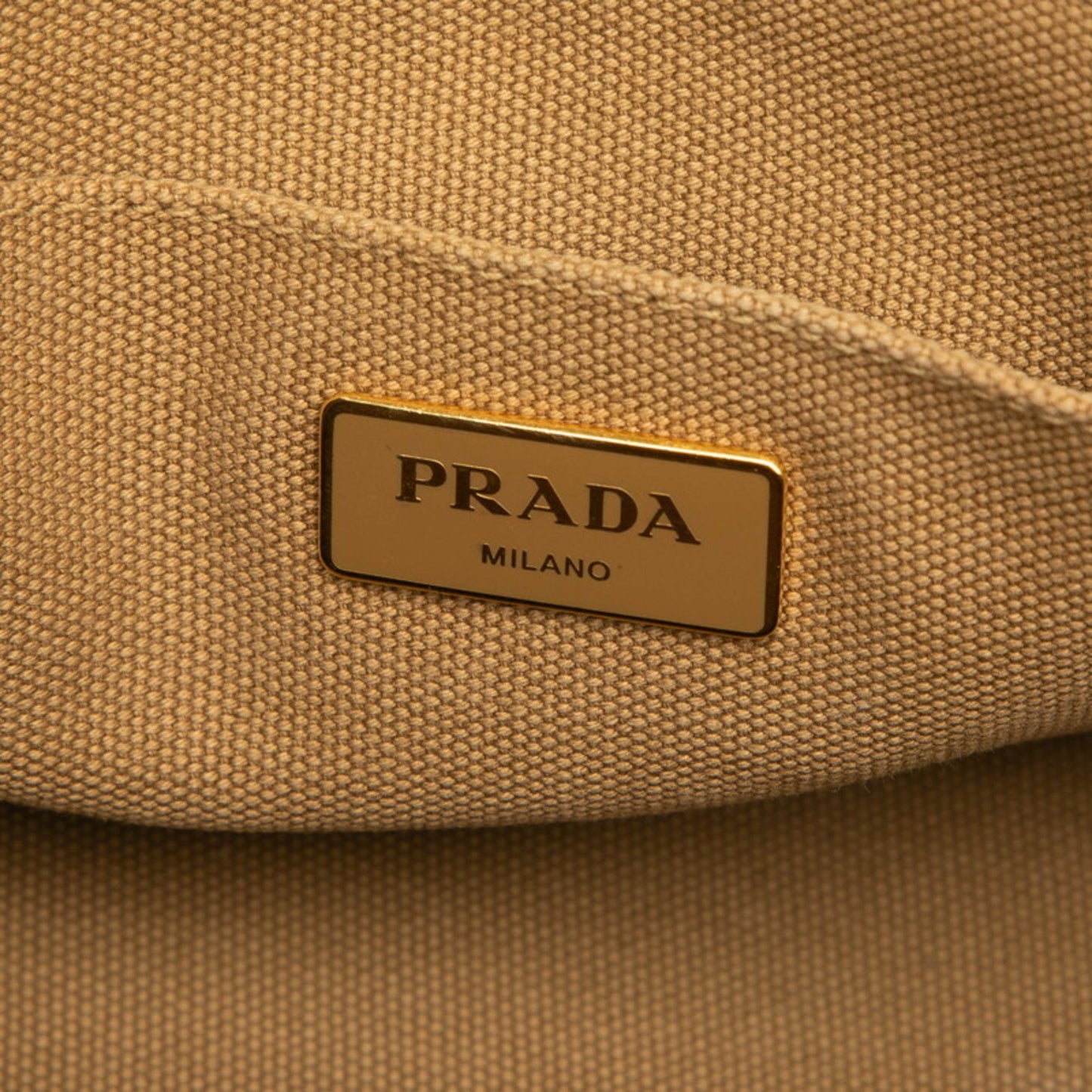 Prada Canapa Corda Tote Bag/Shoulder Bag With Triangle Logo Plate