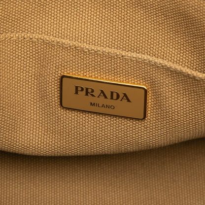 Prada Canapa Corda Tote Bag/Shoulder Bag With Triangle Logo Plate