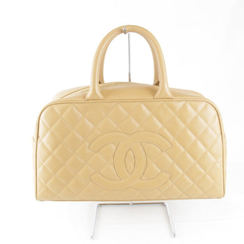 Chanel Caviar Skin Coco Mark Boston Bag Leather