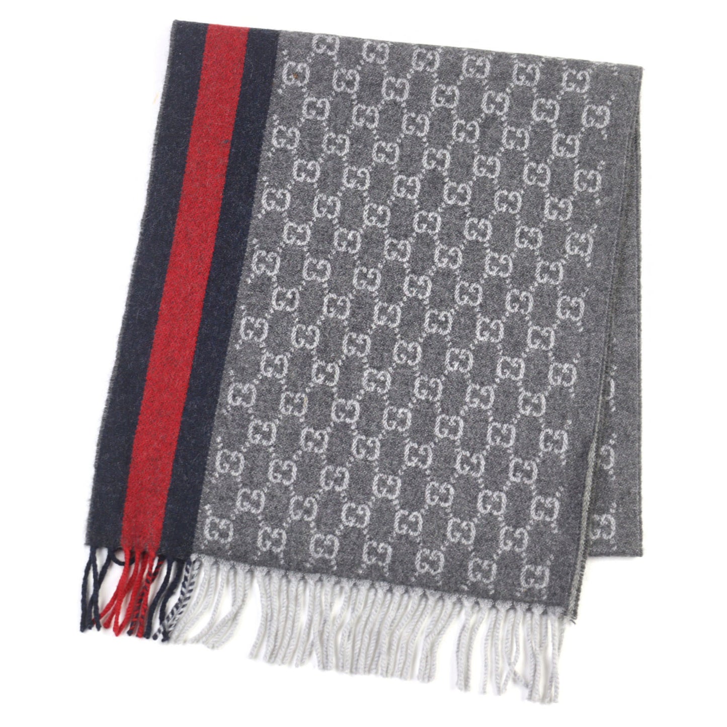 Gucci 391531 50% Cashmere Scarf With Gg Logo
