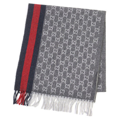 Gucci 391531 50% Cashmere Scarf With Gg Logo