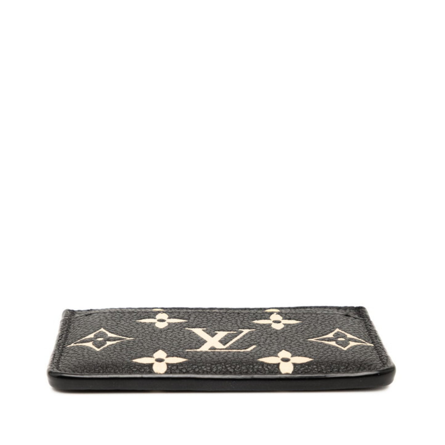 Louis Vuitton Two-Tone Monogram Empreinte Porte Carte Sample Business Card Case M81022 Black Beige