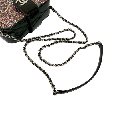 Unused Chanel Coco Patent Leather Enamel Lam Chain Mini Shoulder Bag