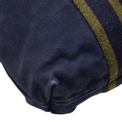 Hermes Foul Tote Cabas Bag Handbag Navy Green Canvas