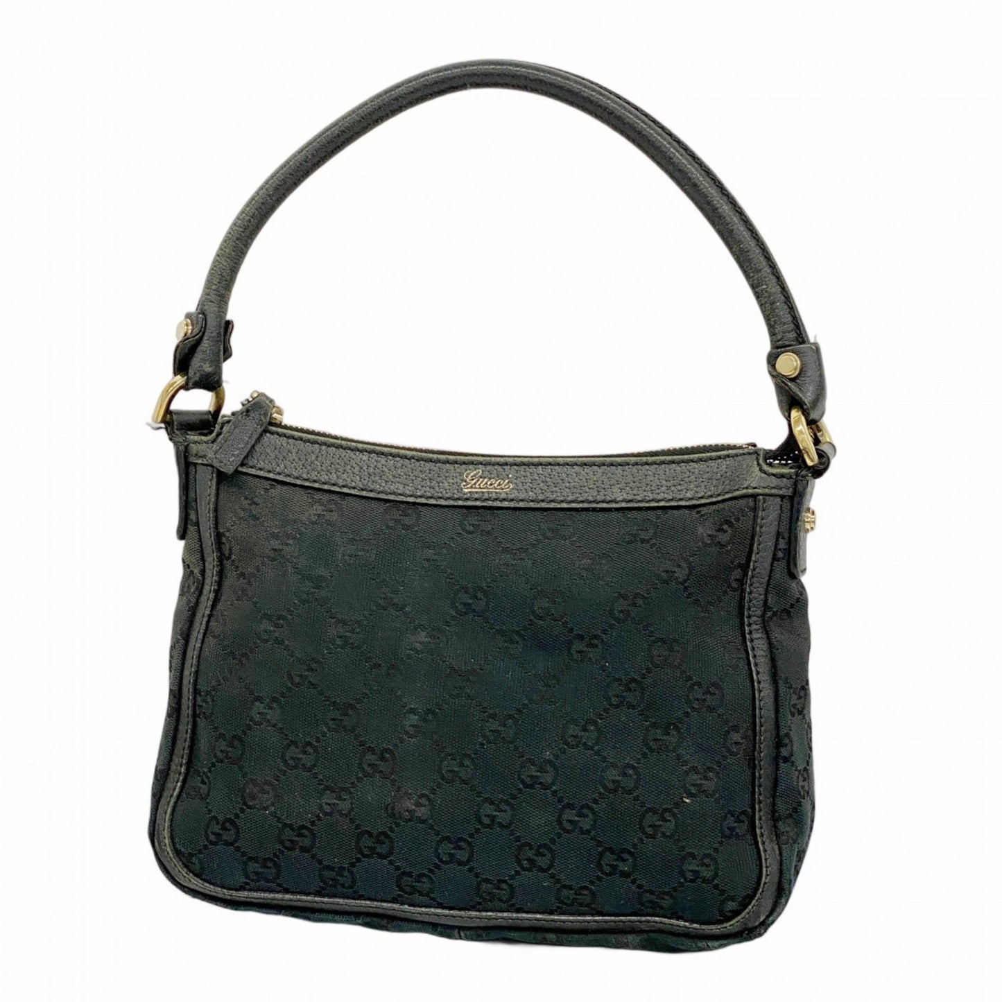Gucci Gg Canvas Abby Handbag 146244 Leather Black