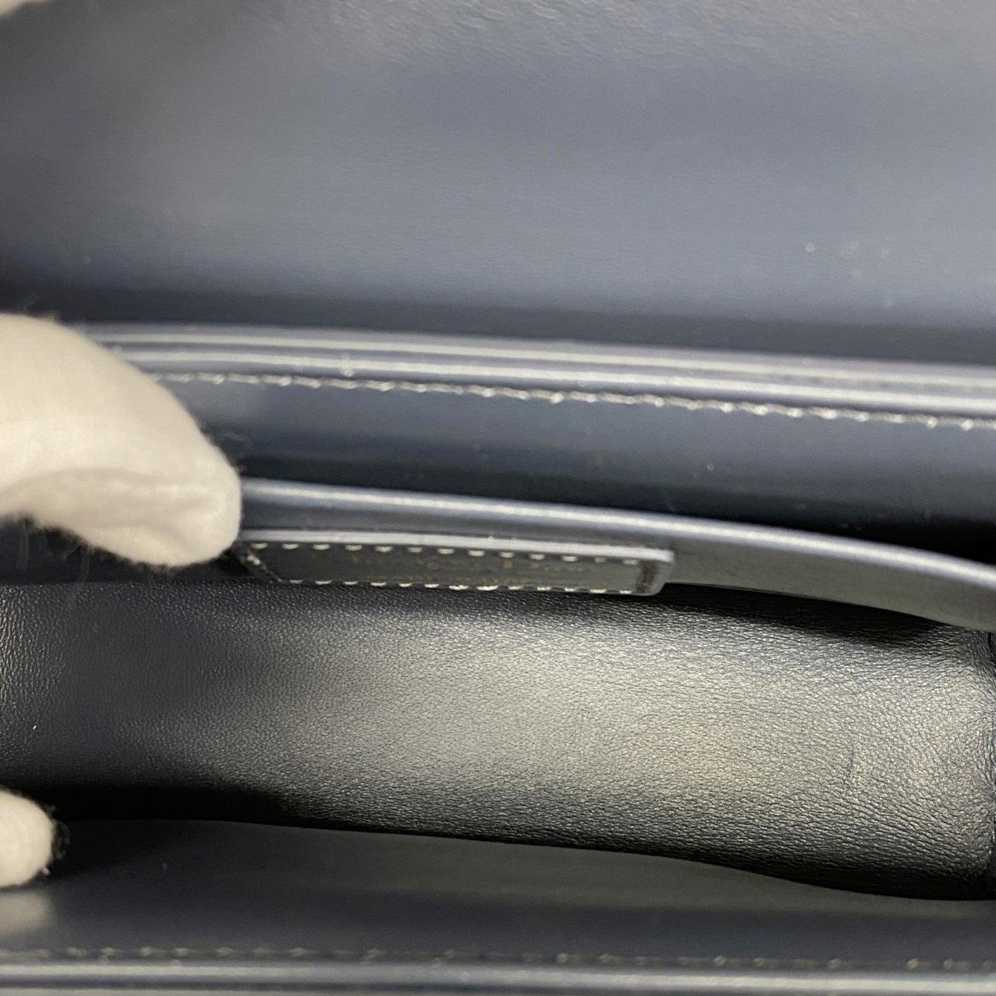 Christian Dior Montaigne Leather Shoulder Bag In Smoky Blue