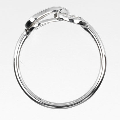 Cartier Agraffe Size 9 Ring In 18K White Gold With Diamonds